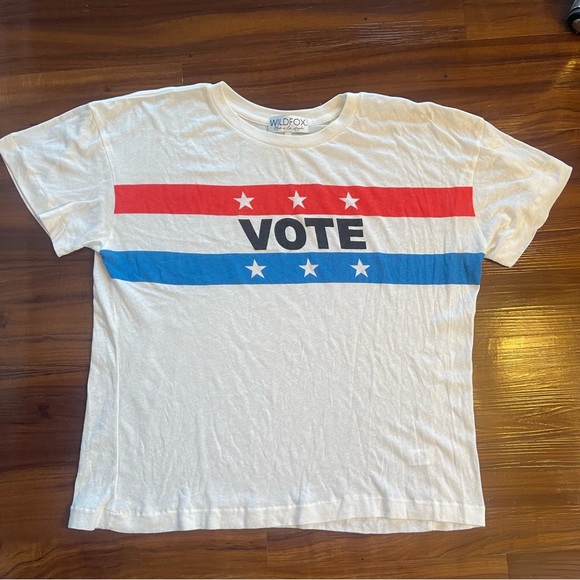 Wildfox VOTE Short Sleeve Tee Large L - Picture 2 of 7
